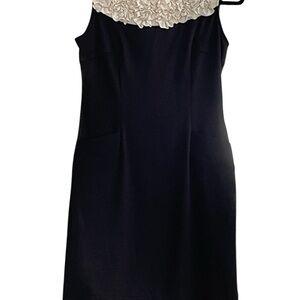 Just...Taylor Black and Cream Mini Dress